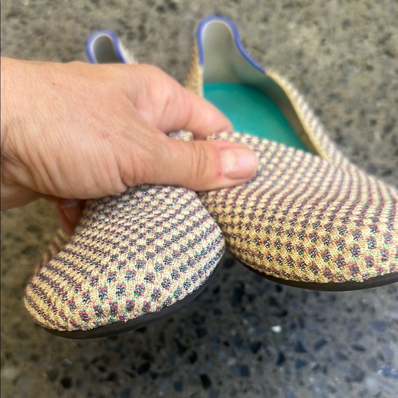 Rothy's Cream and Blue Flats Comfortable Slip-On Design - Picture 3 of 4